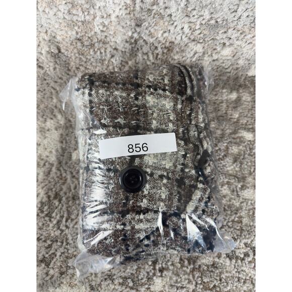 Qiuzhiyu Womens Size S Wool Blend Belted Plaid Button Coat Lined - Picture 10 of 10